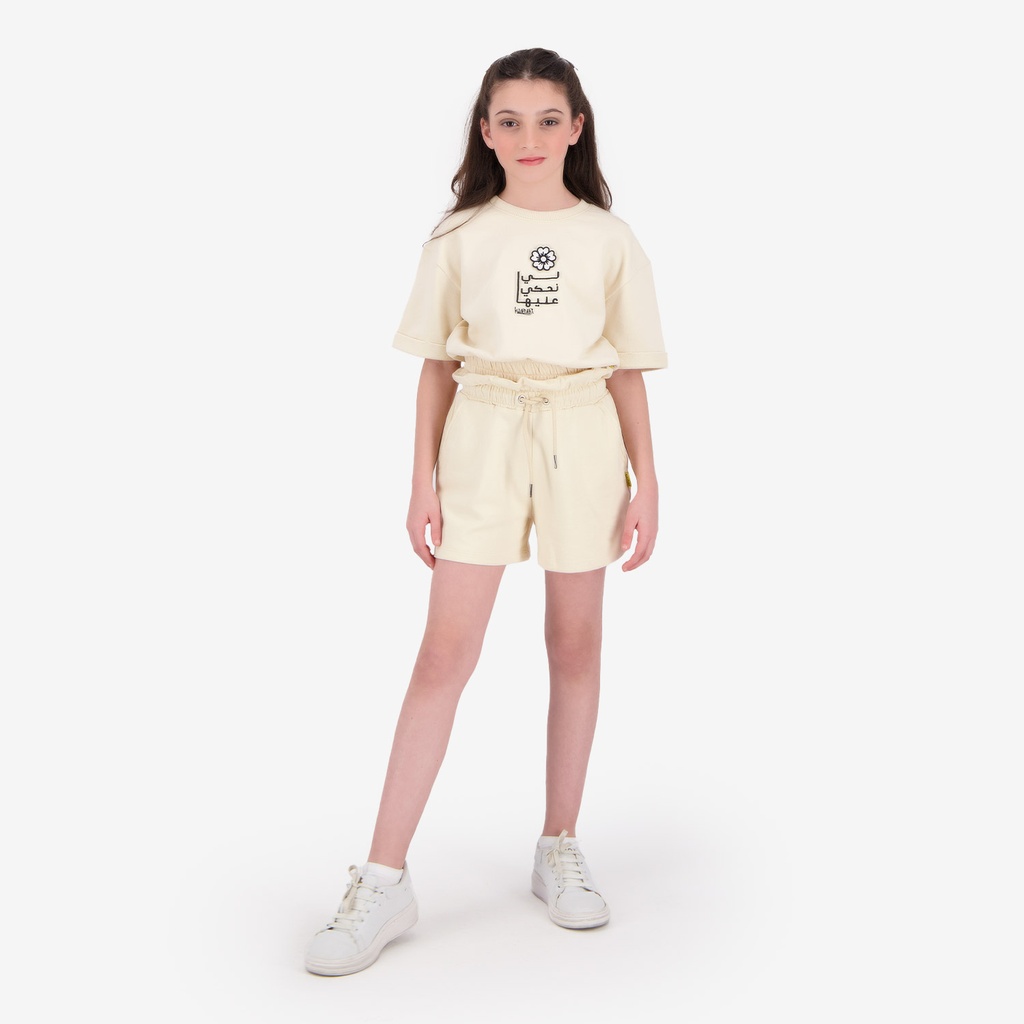 Short paperbag fille en molleton