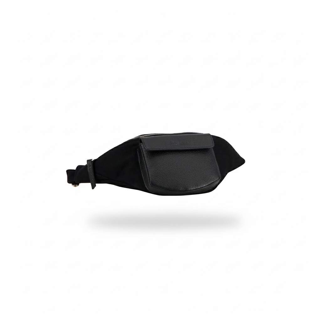 Sac banane en jeans et cuir