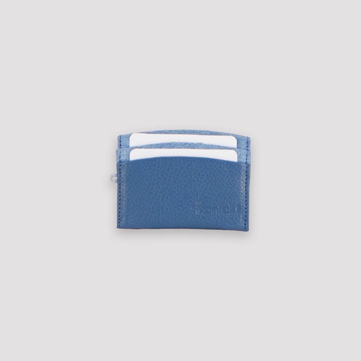 [01-010-128-001-K412-U] Porte carte en jeans et cuir (Jeans Bleu Clair)