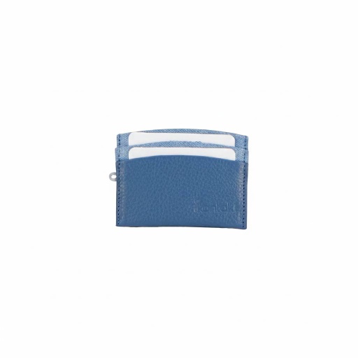 [01-010-128-001-K412-U] Porte carte en jeans et cuir (Jeans Bleu Clair)