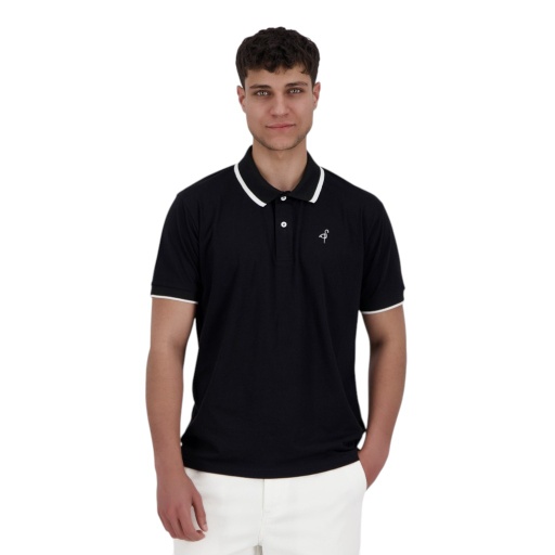 [05-010-15-067-K040-L] Polo homme manches courtes en jersey avec broderie (Noir, L)