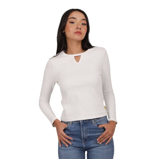 T-shirt femme manches longues cut out