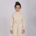 Sweat crop fille avec col cheminée Love You So Matcha