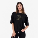 T-shirt femme manches courtes avec boutons pressions  فخار يكسر بعضو