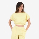 Sweat crop femme sans manches avec broderie