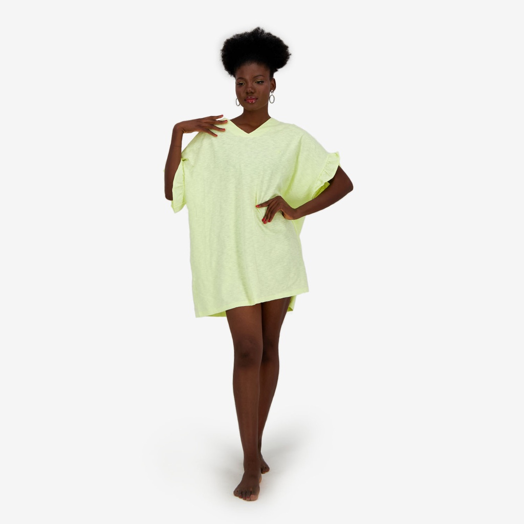 Robe de plage avec volant sur les manches