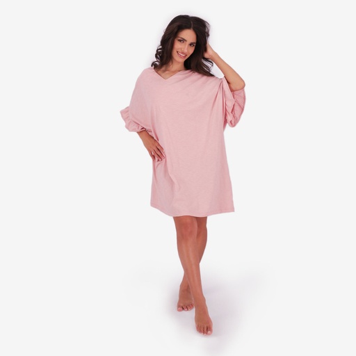 [05-010-17-111-K043-L] Robe de plage avec volant sur les manches (Rose, L)