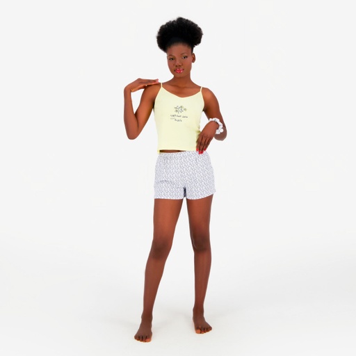 [05-010-26-047-K966-L] Ensemble femme bretelle et short منين جبت الورد يا وردة (L)