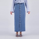 Jupe maxi femme boutonnée en jeans - MAYAR