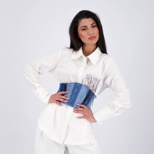 Ceinture corset femme en jeans
