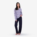 Pyjama femme manches longues avec patte boutonnée