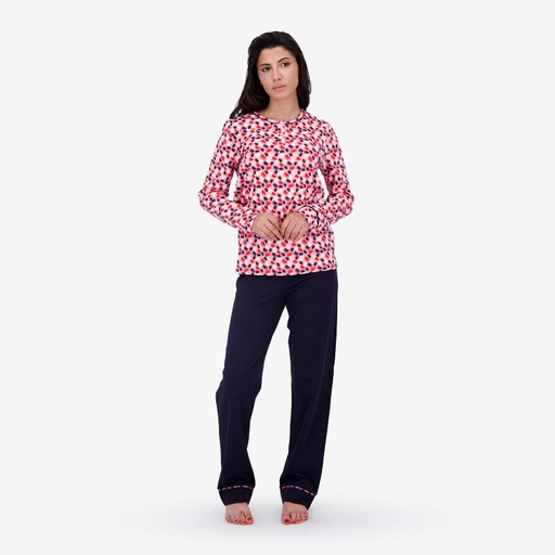 [05-010-16-293-K936-L] Pyjama femme manches longues avec patte boutonnée (L)