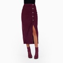 Jupe midi femme boutonnée en velours SOULEF