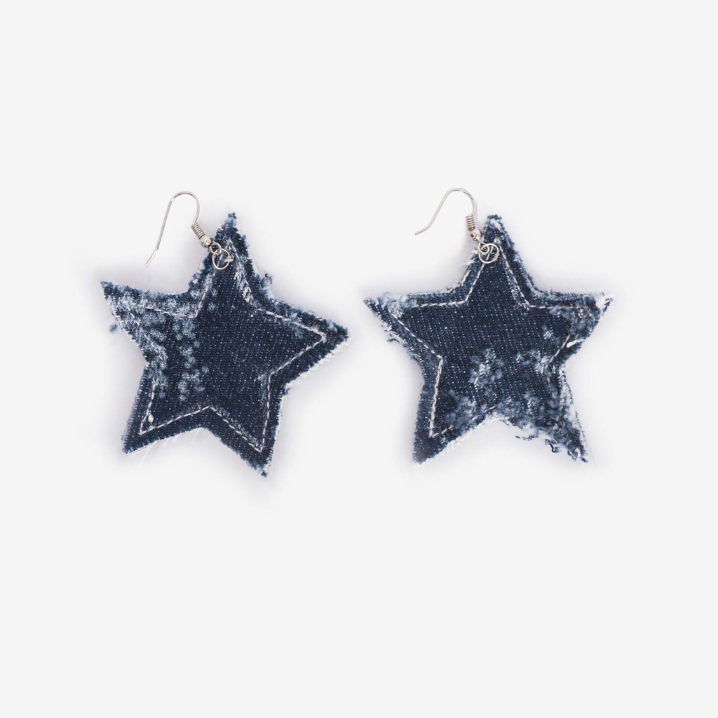 Boucle d'oreille étoile en denim
