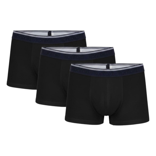 [05-010-41-010-K040-L] Lot de 3 shortys homme en coton pur (Noir, L)