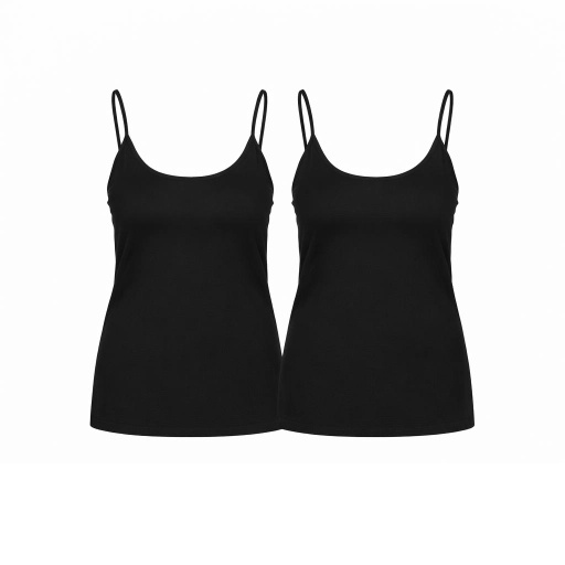 [05-010-08-034-K040-L] Lot de 2 caracos femme en microfibre extensible (Noir, L)