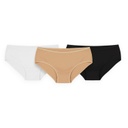 Lot de 3 Slips taille basse femme en microfibre extensible