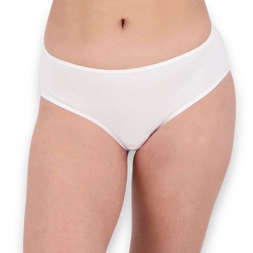 [05-010-20-54-K000-L] Slip taille Haute femme  en coton bio (Blanc, L)