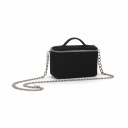 Sac mini vanity femme en jeans et cuir