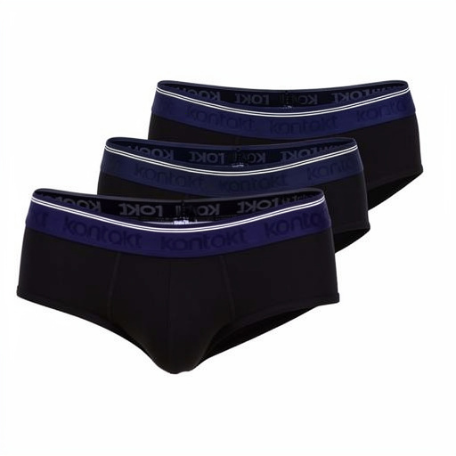 [05-010-20-049-K040-L] Lot de 3 slips midi homme en coton stretch (Noir, L)