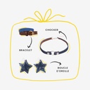 Pack 1 cadeau chocker, bracelet &amp; boucle d'oreille