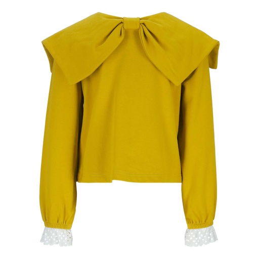 [05-010-36-243-K128-10-12A] Sweat fille col noeud avec volants (10-12A)