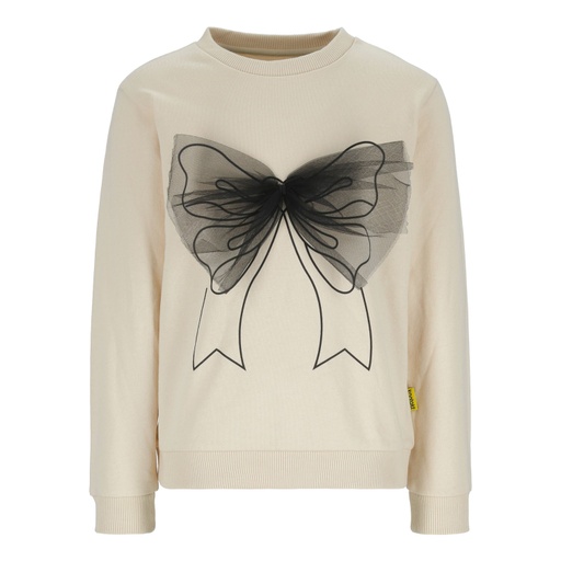 [05-010-36-242-K005-10-12A] Sweat regular fille avec noeud en tulle (10-12A)