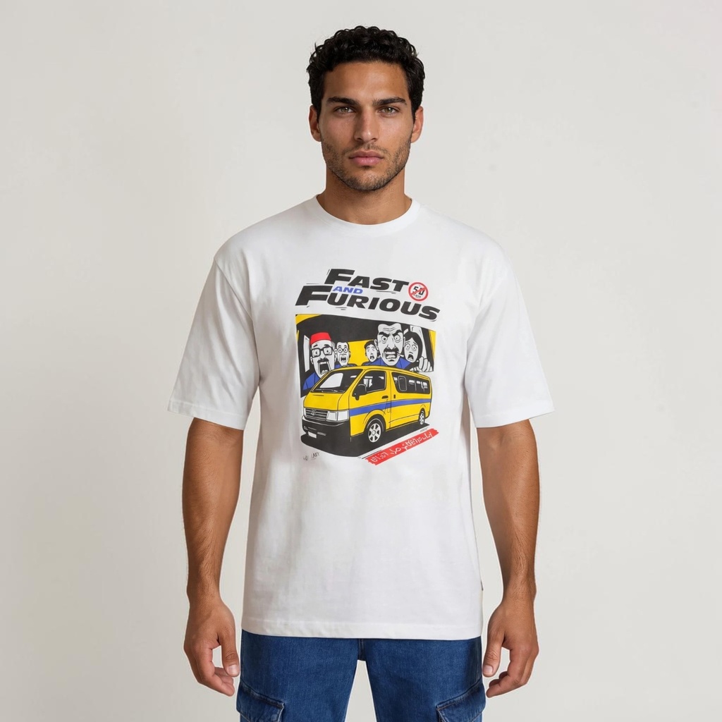 T-shirt oversized unisexe manches courtes FAST AND FURIOUS