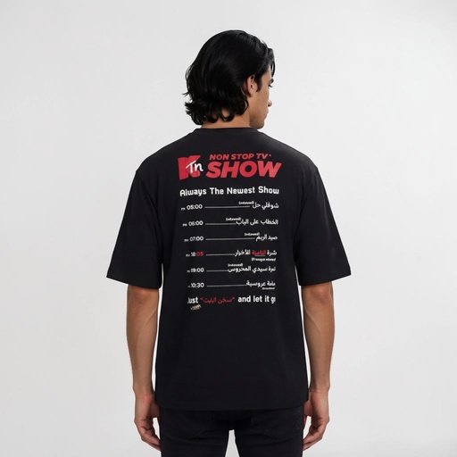 [05-010-02-835-K040-L] T-shirt oversized unisexe manches courtes K tn NON STOP TV SHOW (L)