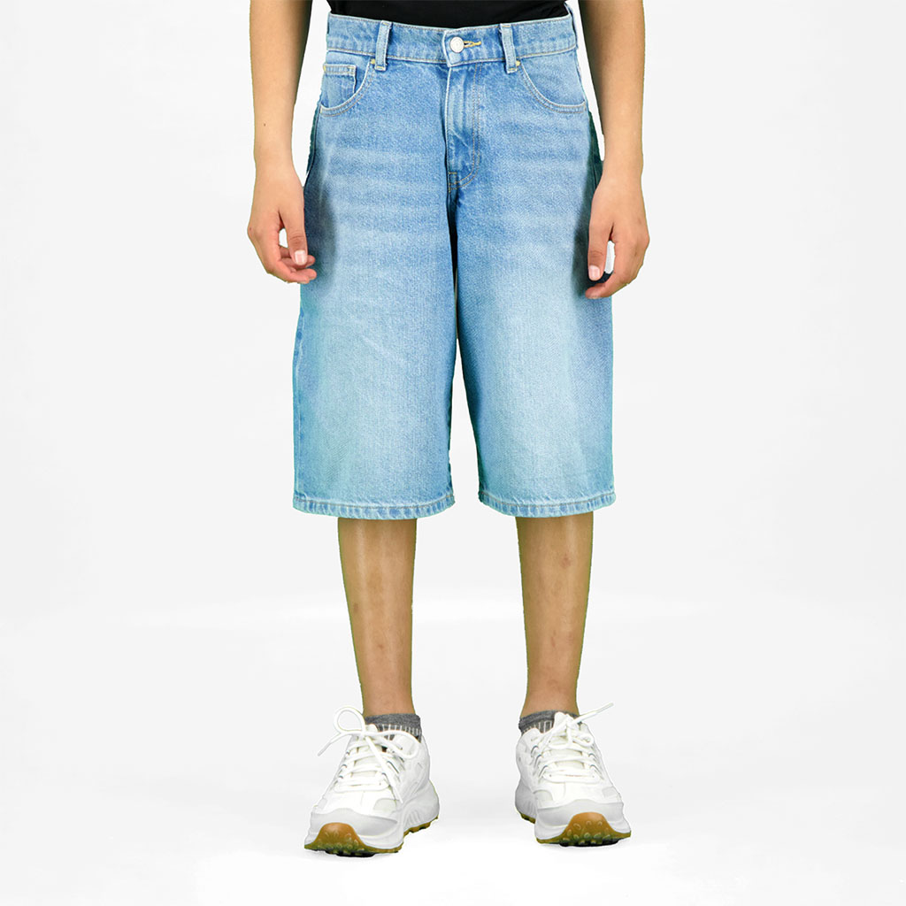 Bermuda baggy unisexe enfant en jeans