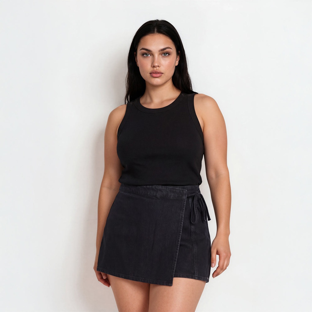 Top côtelé femme avec broderie