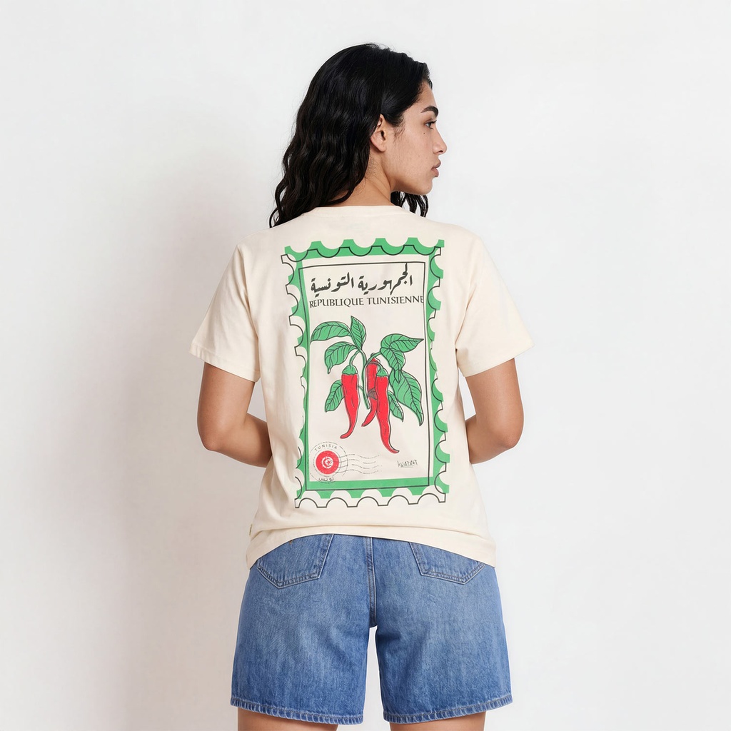 T-shirt femme manches courtes الجمهورية التونسية