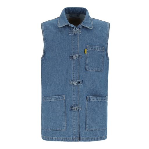 [01-010-10-133-K412-L] Dengri unisexe sans manche KEHNA (Jeans Bleu Clair, L)