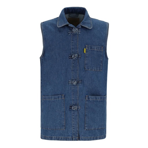 [01-010-10-133-K419-L] Dengri unisexe sans manches KEHNA (Jeans Bleu  Moyen, L)