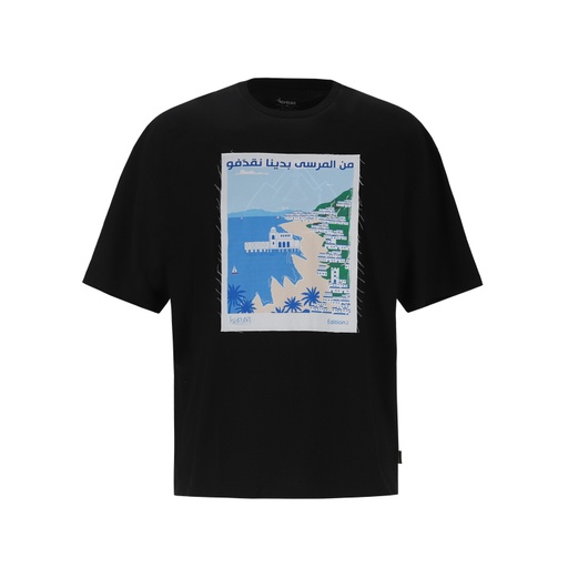 [05-010-02-902-K040-L] T-shirt oversized unisexe manches courtes  من المرسى بدينا نقدفو (L)