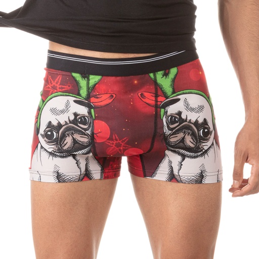 Boxer Homme imprimé  Noël bull dog