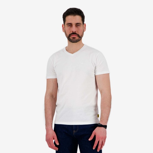 T-shirt homme manches courtes col V avec broderie