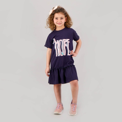 Robe fille manches courtes avec volant HOPE
