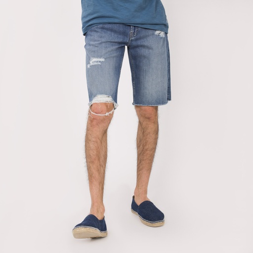 Bermuda déchiré homme en jeans