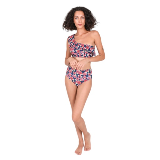 Bikini femme à épaule dénudée imprimé fleur