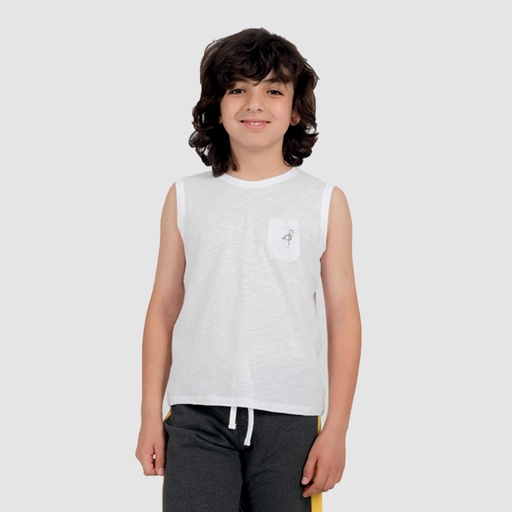 Débardeur flammé garçon avec poche plaquée