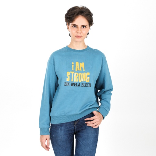 Sweat femme avec broderie I'M STRONG BIK WELA BLECH