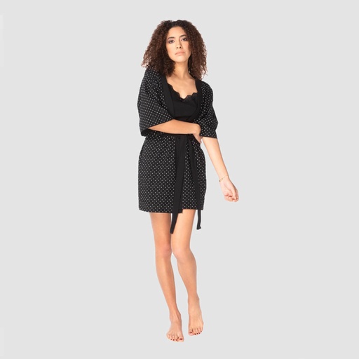 Ensemble femme nuisette et peignoir avec dentelle