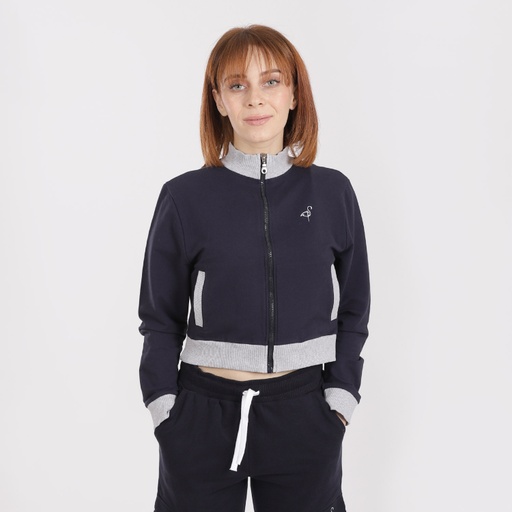 Veste teddy crop femme en molleton NEVER STOP EXPLORING