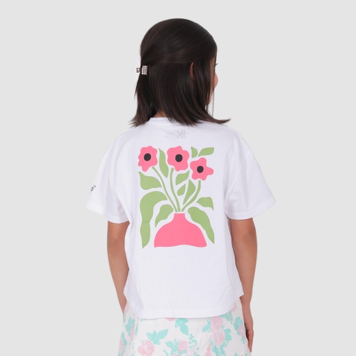 T-shirt oversized fille manches courtes وردة خدك