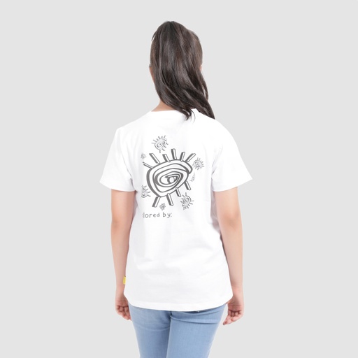 T-shirt unisexe enfant manches courtes COLORIAGE EYES + 1 feutre textile gratuit
