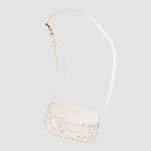 Sac bandoulière en cuir - SAGHIRA - Blanc