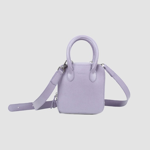 Sac carré en cuir avec bandoulière amovible - DONIA - Blanc