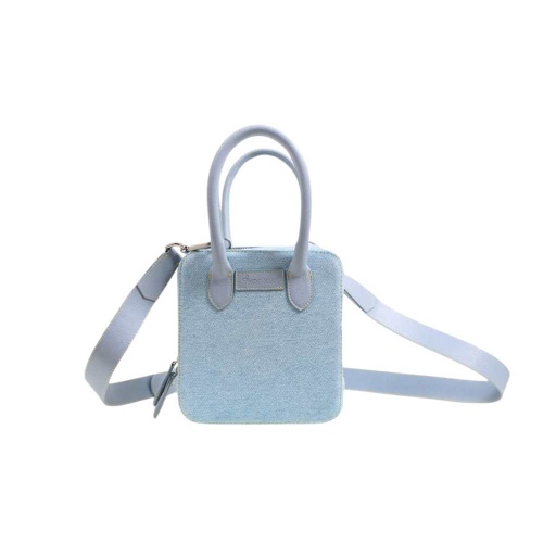 [99-010-01-016-K881-U] Sac carré en jeans avec bandoulière amovible - DONIA