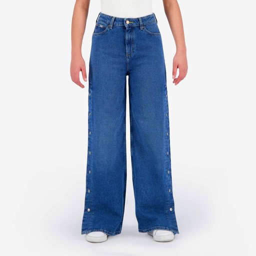 Wide leg jeans femme avec boutons pressions - WIDED